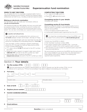  Superannuation Declaration Form 2013