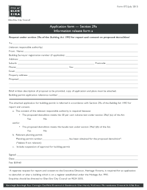 Application Form Glen Eira City Council