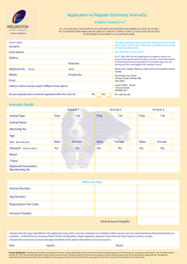  Wellington Shire Pet Registration 2013