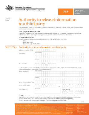 Third Party Authority Template  Form