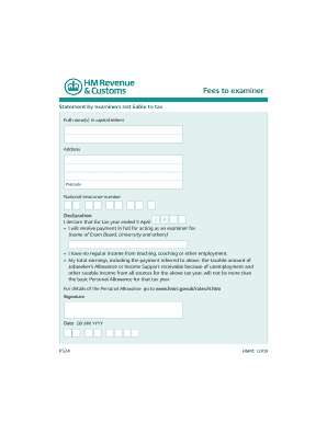 Form P524 Tax for Examiner