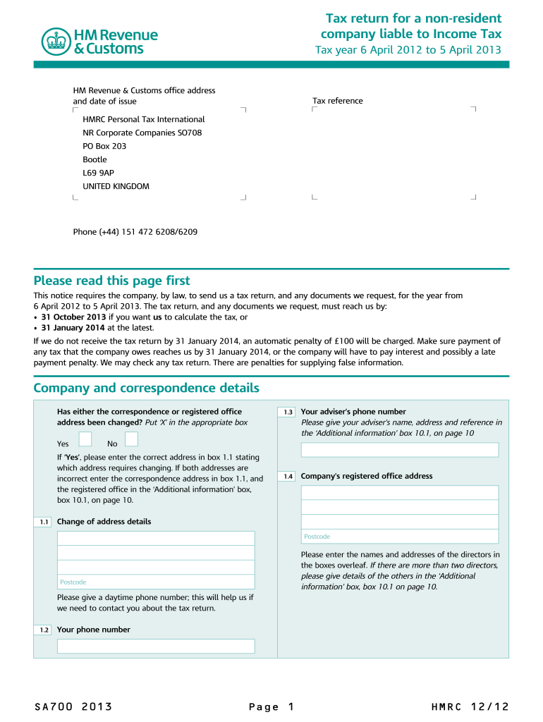  Sa 700 Form 2020