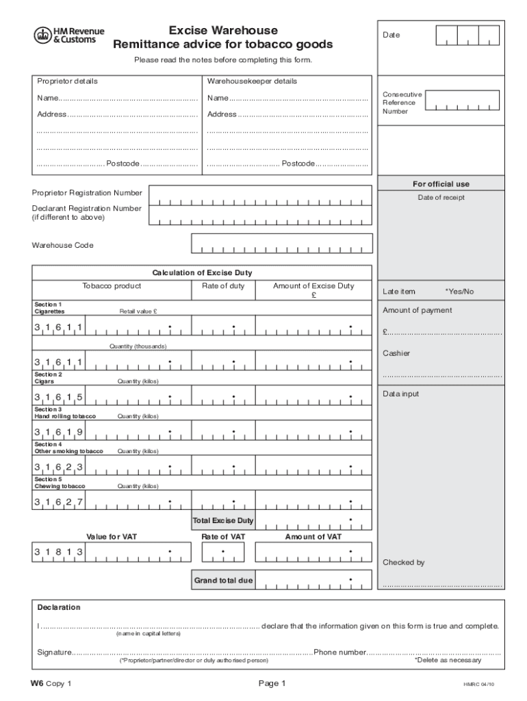  W6 Form 2010