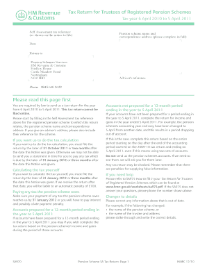  Tax Return for Trustees of Registered Pension Schemes Use Form SA970 to File Your Tax Return for the Tax Year Ended 5 April If Y 2020