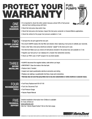 Autozone Warranty Lookup  Form