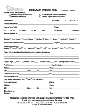 Sample Intake Referral Forms