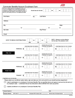 Adp Commuter Benefits Enrollment Form