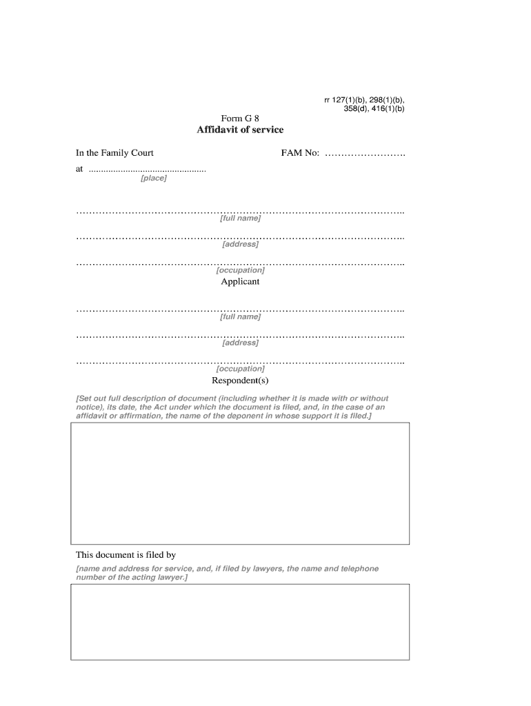 G 8 Affidavit of Service PDF, 60Kb Justice Govt  Form