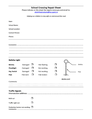 School Crossing Defect Form Hamilton City Council