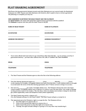 FLAT SHARING AGREEMENT  Form