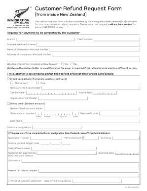 Customer Refund Request Form Immigration Govt