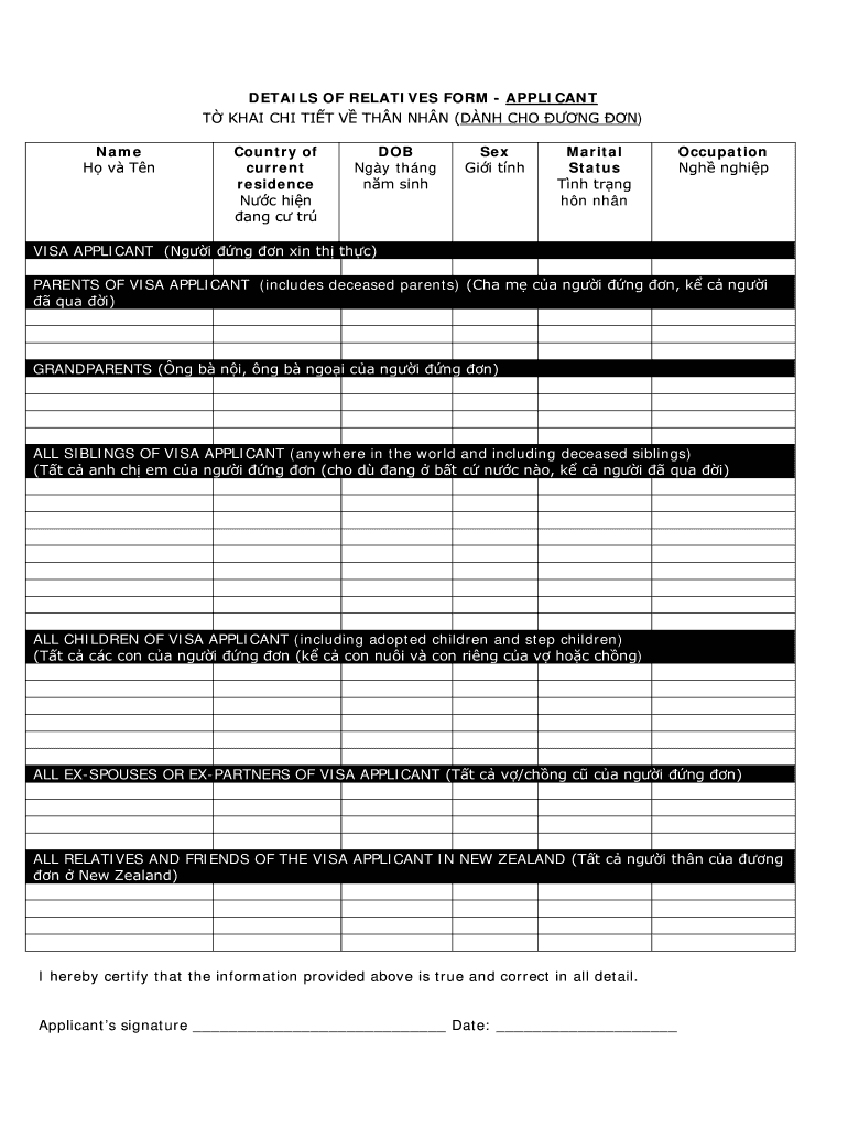 Partnership Relative Forms  Immigration New Zealand  Immigration Govt