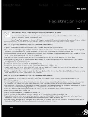 Samoas Quotas Scheme Form