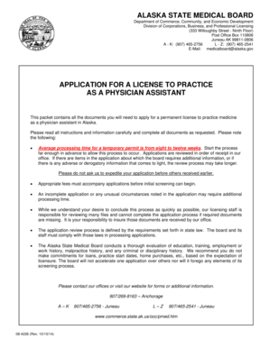 Get and Sign Alaska Application Physician Assistance PDF  Form
