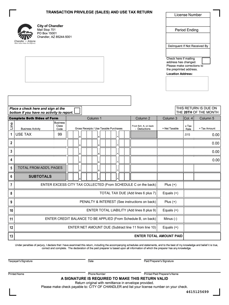 Trnsaction Privilege Use and Severance Tax Return Form