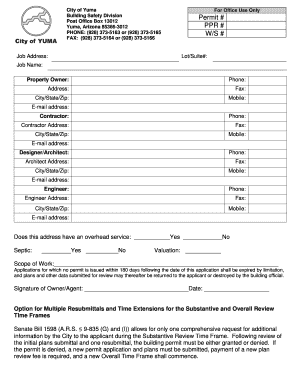 City of Yuma Permits  Form