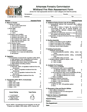 Fire Risk for Arkansas Form