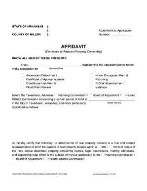 Affidavit Texarkana Form