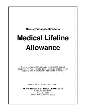 Lifeline Allowance Form