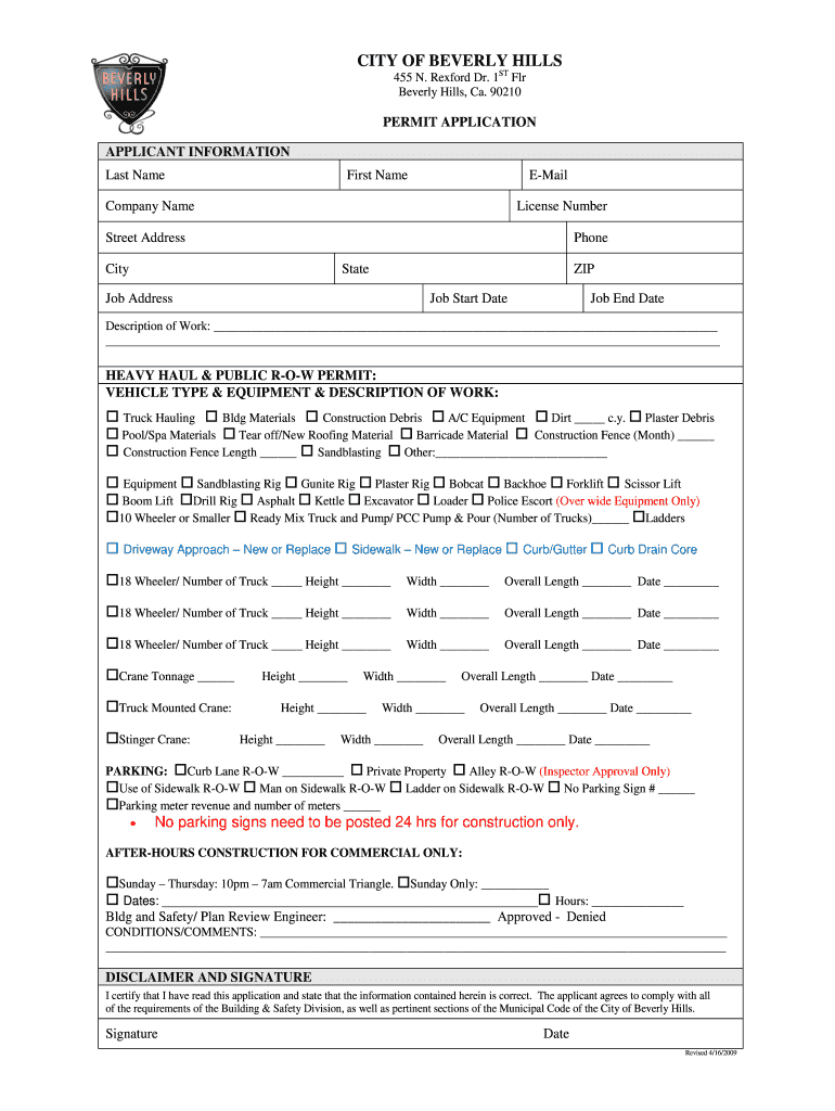  Beverly Hills Permits 2009-2024