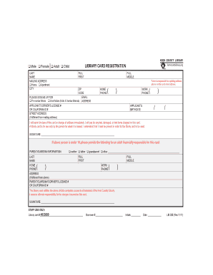 Library Card Application Kern County Library Kerncountylibrary  Form