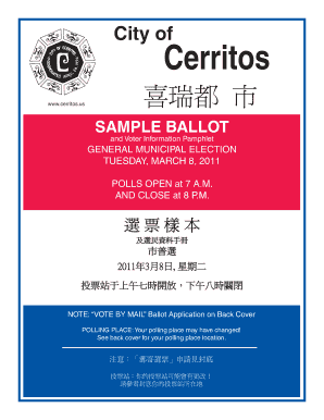 Blank Sample Ballot  Form