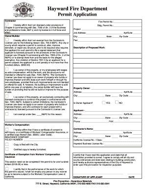 Hayward Fire Department Ca  Form