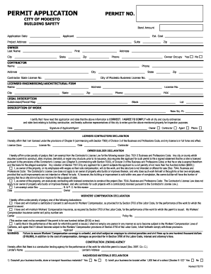  PERMIT APPLICATION City of Modesto 2010