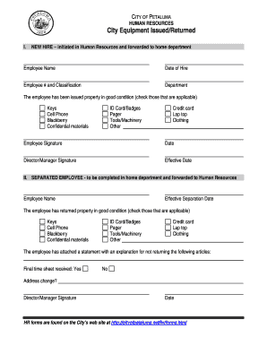Equipment Issue Form Template