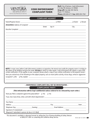 Clerk Code Enforcement  Form