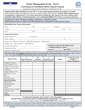 City of San Diego Waste Management Form