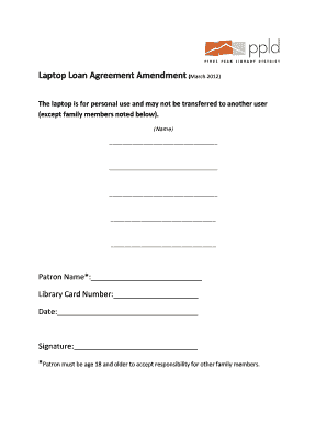 Laptop Loan Agreement Template  Form