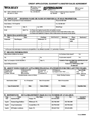 Ferguson Credit Application  Form