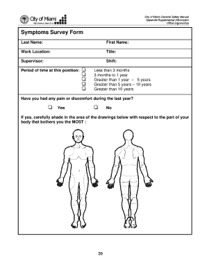 Symptoms Survey Form City of Miami