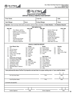 Vehicle Inspection Report  Form