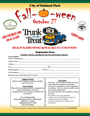 Trunk or Treat Judging Form