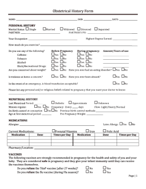 Sss Ob History Form