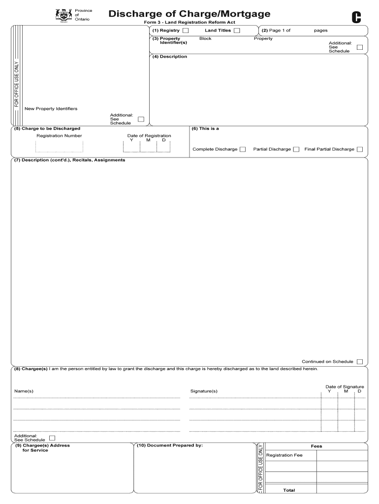 Ontario Discharge Form