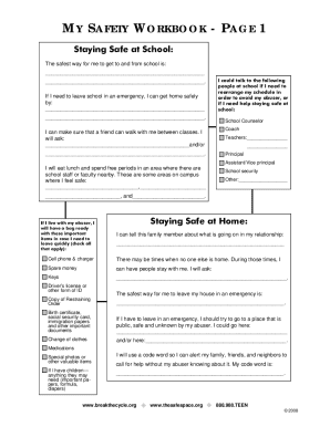 Safety Plan for Teenager Template  Form