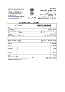 Page 1of 2 Form No15 RELATIONSHIP AFFIDAVIT