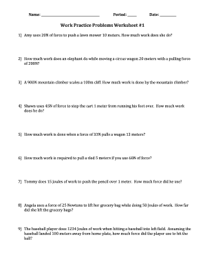 Work Practice Problems Worksheet 1  Form