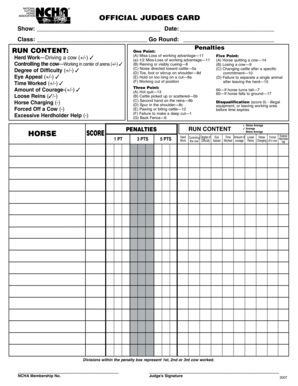 Ncha Judges Sheet  Form