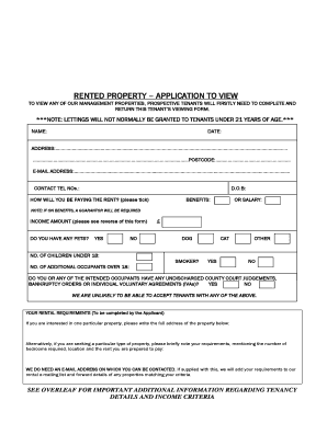 Property Viewing Form