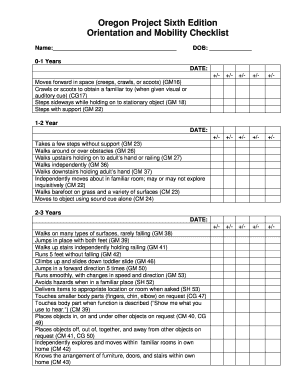 Oregon Project Checklist PDF  Form