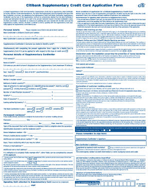 Citibank Credit Card Application Form PDF