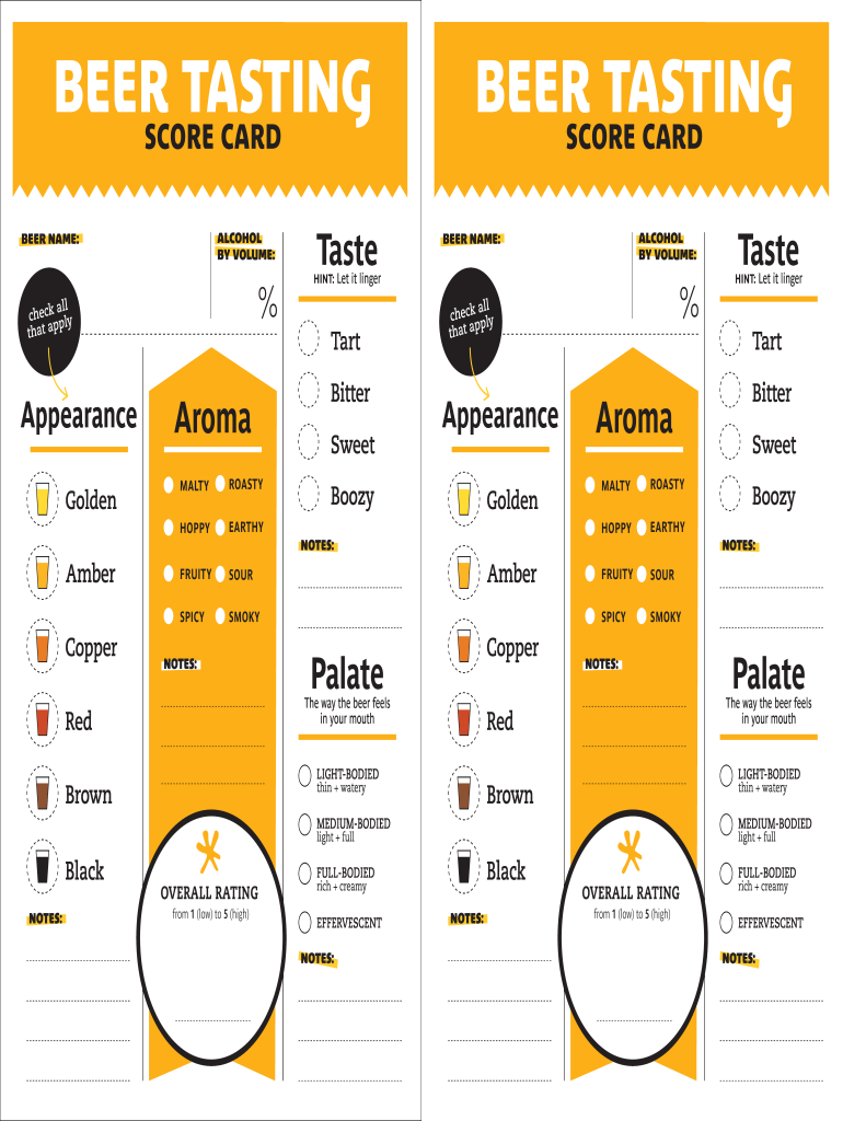 Tasting Score  Form