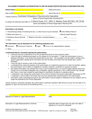 HIPAA Release Form Oklahoma