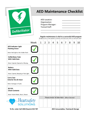  Aed Maintenance Checklist 2013-2024