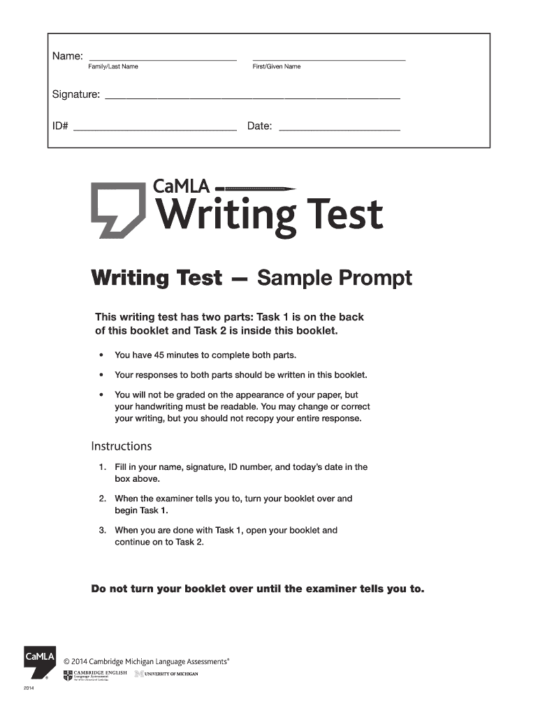 Camla Practice Test  Form