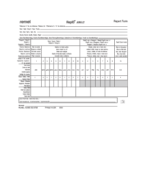 RapID ANA II Report Form Remelcom